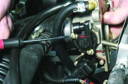 отворачиваем два винта крепления датчика 